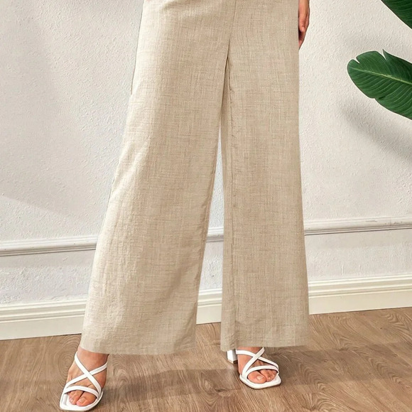 Apricot Casual Women's Waist Wide Leg Pants - Picture 4 of 6